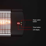 Devanti 2PCS Electric Radiant Strip Heater Outdoor Indoor Patio Infrared Heaters 3000W In Australia - Darrahopens