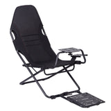 Artiss Steel Foldable Racing Simulator Cockpit Seat Wheel Stand Gear Shifter Mount Black