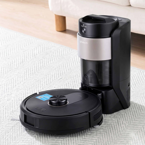 DEVANTI Robot Vacuum and Mop, Self-Empty APP Control 6000Pa LDS Laser 3in1