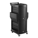 Embellir Salon Trolley 2 Lockable Doors 6 Tier Trays Mobile Hair Cart Black In Australia - Darrahopens