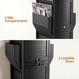 Embellir Salon Trolley 2 Lockable Doors 6 Tier Trays Mobile Hair Cart Black