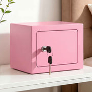 UL-Tech 6.5L Small Safe Box with Key Lock for Cash Mini Home Security Safe Pink