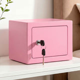 UL-Tech 6.5L Small Safe Box with Key Lock for Cash Mini Home Security Safe Pink