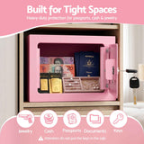 UL-Tech 6.5L Small Safe Box with Key Lock for Cash Mini Home Security Safe Pink