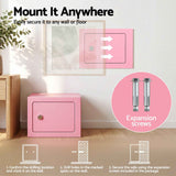 UL-Tech 6.5L Small Safe Box with Key Lock for Cash Mini Home Security Safe Pink