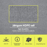 Instahut Sun Shade Sail Shadecloth Canopy Rectangle 280gsm 4x6m