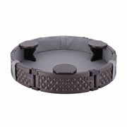 Kids Outdoor Sandpit Toys Sandbox 121cm Round Brown 3 Seats Cover Liner