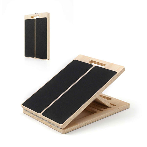 Everfit Wooden Slant Board for Squat & Calf Stretch 5 Angle Foldable Home Gym In Australia - Darrahopens