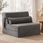Artiss 3-in-1 Folding Sofa Bed Armless Lounger Chair with Side Pocket and Pillow In Australia - Darrahopens