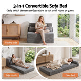 Artiss 3-in-1 Folding Sofa Bed Armless Lounger Chair with Side Pocket and Pillow