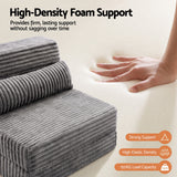 Artiss 3-in-1 Folding Sofa Bed Armless Lounger Chair with Side Pocket and Pillow