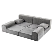 Artiss 5-in-1 Convertible Sofa Bed Floor Mattress Modular Boneless Curved Couch