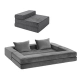 Artiss 3-in-1 Convertible Sofa Bed with Folding Mattress Velvet Foam Chair 300KG
