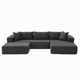 Artiss Modular Sectional Sofa Bed U-Shape 4-Seater Couch Chaise Ottoman Corduroy