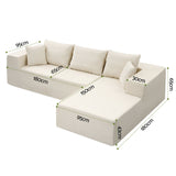 Artiss Modular Sectional Sofa 4-Seater L-Shaped Boneless Sofa Bed Chaise Lounge In Australia - Darrahopens