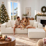 Artiss Modular Sectional Sofa 4-Seater L-Shaped Boneless Sofa Bed Chaise Lounge