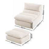 Artiss Lounge Chair Ottoman Single Sofa Couch Boneless Corduroy Chaise Footrest In Australia - Darrahopens