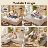 Artiss Double Chaise Lounge Sofa 2-Seater Modular Sofa Lounge Chair Couch Beige In Australia - Darrahopens