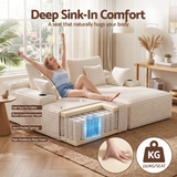 Artiss Double Chaise Lounge Sofa 2-Seater Modular Sofa Lounge Chair Couch Beige In Australia - Darrahopens