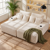 Artiss Double Chaise Lounge Sofa 2-Seater Modular Sofa Lounge Chair Couch Beige