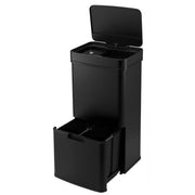 Devanti 72L Sensor Bin Rubbish Bins 4-in-1 Compartment Stainless Steel Trash Can Black In Australia - Darrahopens