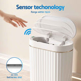 Devanti Sensor Bins 7L Motion Sensor Trash Can Slim Touchless Automatic Waste Bin White In Australia - Darrahopens