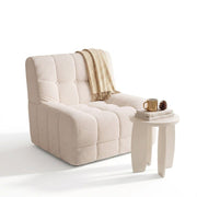 Artiss Single Boneless Sofa & Round End Table Set White In Australia - Darrahopens