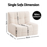 Artiss Single Boneless Sofa & Round End Table Set White In Australia - Darrahopens