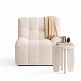 Artiss Single Boneless Sofa & Round End Table Set White In Australia - Darrahopens