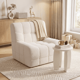 Artiss Single Boneless Sofa & Round End Table Set White In Australia - Darrahopens