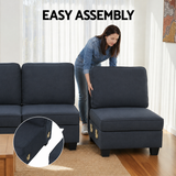 Artiss 4 Seater Modular Sofa Set Sectional Easy Assembly Dark Grey