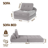 Artiss 1 Seater Corduroy Convertible Sofa Bed Pull Out Boneless Couch Grey