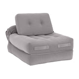 Artiss 1 Seater Corduroy Convertible Sofa Bed Pull Out Boneless Couch Grey
