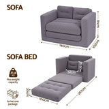 Artiss 2 Seater Corduroy Convertible Sofa Bed Pull Out Boneless Couch Grey
