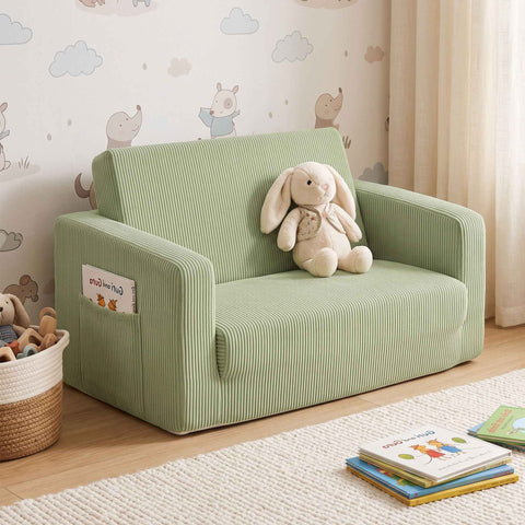 Artiss 2-in-1 Sofa Foam Couch with Side Pocket Light Green In Australia - Darrahopens