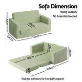 Artiss 2-in-1 Sofa Foam Couch with Side Pocket Light Green In Australia - Darrahopens