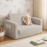 Artiss 2-in-1 Sofa Foam Couch with Side Pocket Light Grey In Australia - Darrahopens