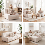 Artiss Set of 3 Sofa Modular Boneless Couches No Assembly White