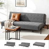 Artiss Sofa Bed, 1.9m 3-Seater Soft Innerspring Adjustable Couch Futon Chair for Apartment Dorm Living Room Office Study Bedroom, Grey
