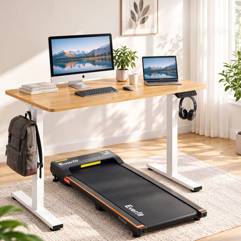 Artiss 100cm Standing Desk Treadmill Motorised Natural Wood In Australia - Darrahopens