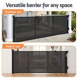 Keezi Retractable Gate Baby Gate Pet Safety Fence Extends up to 400cm Black In Australia - Darrahopens