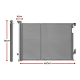 Keezi Retractable Gate Baby Gate Pet Safety Fence Extends up to 400cm Grey In Australia - Darrahopens