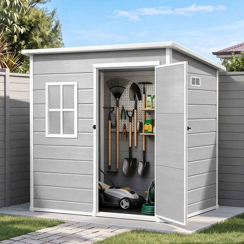 Giantz Garden Shed Outdoor Storage Box 1.87x1.28M Resin Tool Shed Backyard Grey In Australia - Darrahopens