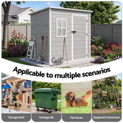 Giantz Garden Shed Outdoor Storage Box 1.87x1.28M Resin Tool Shed Backyard Grey