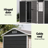 Giantz Garden Shed Resin Outdoor Storage Box 2.44x1.31M Tool Shed Backyard Black In Australia - Darrahopens