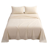 Giselle Queen Sheet Set 150 GSM Anti-pilling Micro Flannel, Fast Drying Lightweight 4 Piece, 40CM Deep Pocket Fits Thick Mattress, Cream White