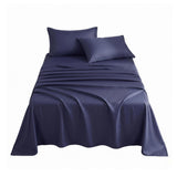 Giselle Kingsingle 500TC Cotton 4Pcs Sheet Set with 40cm Extra Deep Pocket for Thick Mattresses Sateen Weave for Sweaty Nights Navy Blue