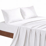 Giselle King 500TC Cotton 4Pcs Sheet Set with 40cm Extra Deep Pocket for Thick Mattresses Sateen Weave for Sweaty Nights White