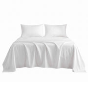 Giselle King 500TC Cotton 4Pcs Sheet Set with 40cm Extra Deep Pocket for Thick Mattresses Sateen Weave for Sweaty Nights White