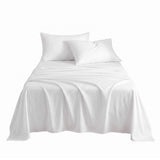 Giselle Single 500TC Cotton 4Pcs Sheet Set with 40cm Extra Deep Pocket for Thick Mattresses Sateen Weave for Sweaty Nights White